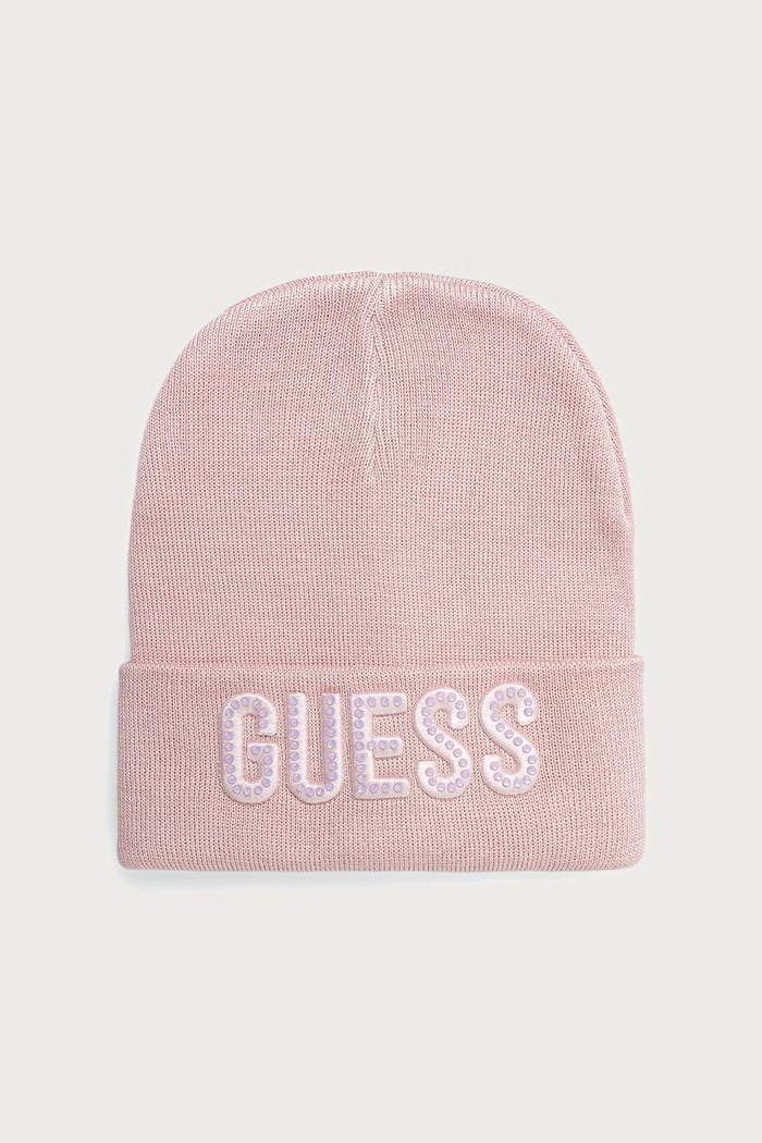 Guess Czapka beanie dziecięca z wiskozy różowy J0BZ12.Z2Q00.9BY2