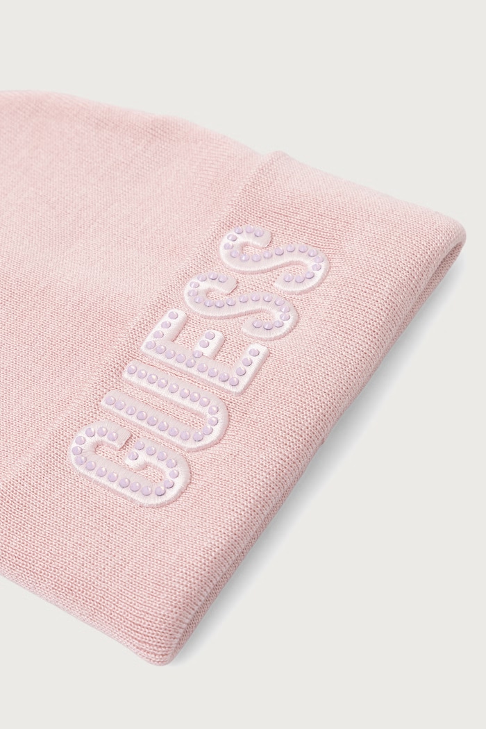 Guess Czapka beanie dziecięca z wiskozy J0BZ12.Z2Q00.9BY2 różowy AW26