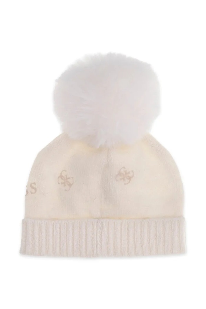 Guess Czapka z pomponem dziecięca z dodatkiem wełny A6BZ02.Z1477.9BY2 beżowy AW26
