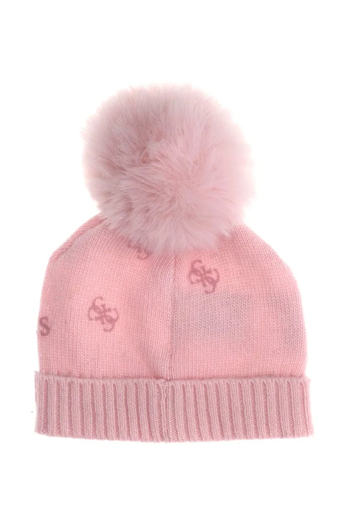 Guess Czapka z pomponem dziecięca z dodatkiem wełny A6BZ02.Z1477.9BY2 różowy AW26