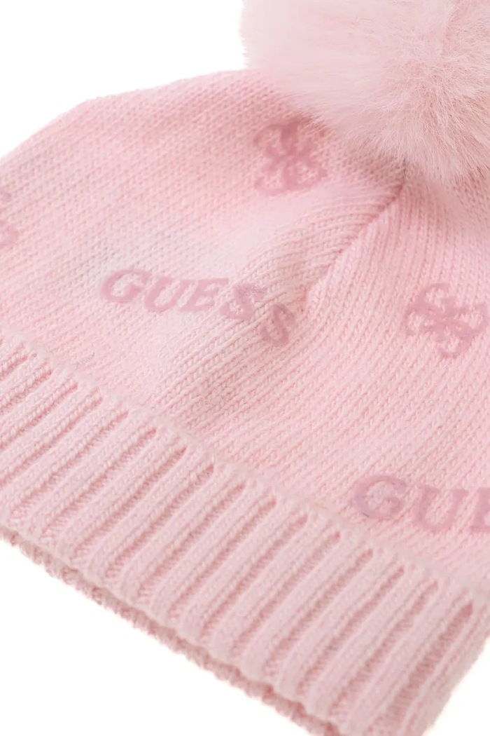 Dziewczynka Guess Czapka z pomponem dziecięca z dodatkiem wełny A6BZ02.Z1477.9BY2 różowy