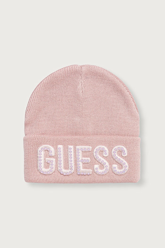 Guess Czapka beanie dziecięca z wiskozą różowy A0BZ01.Z2QQ0.9BY2