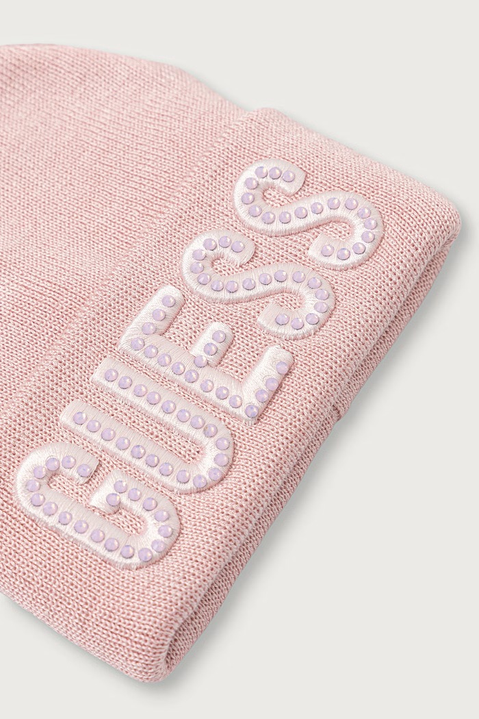 Guess Czapka beanie dziecięca z wiskozą A0BZ01.Z2QQ0.9BY2 różowy AW26