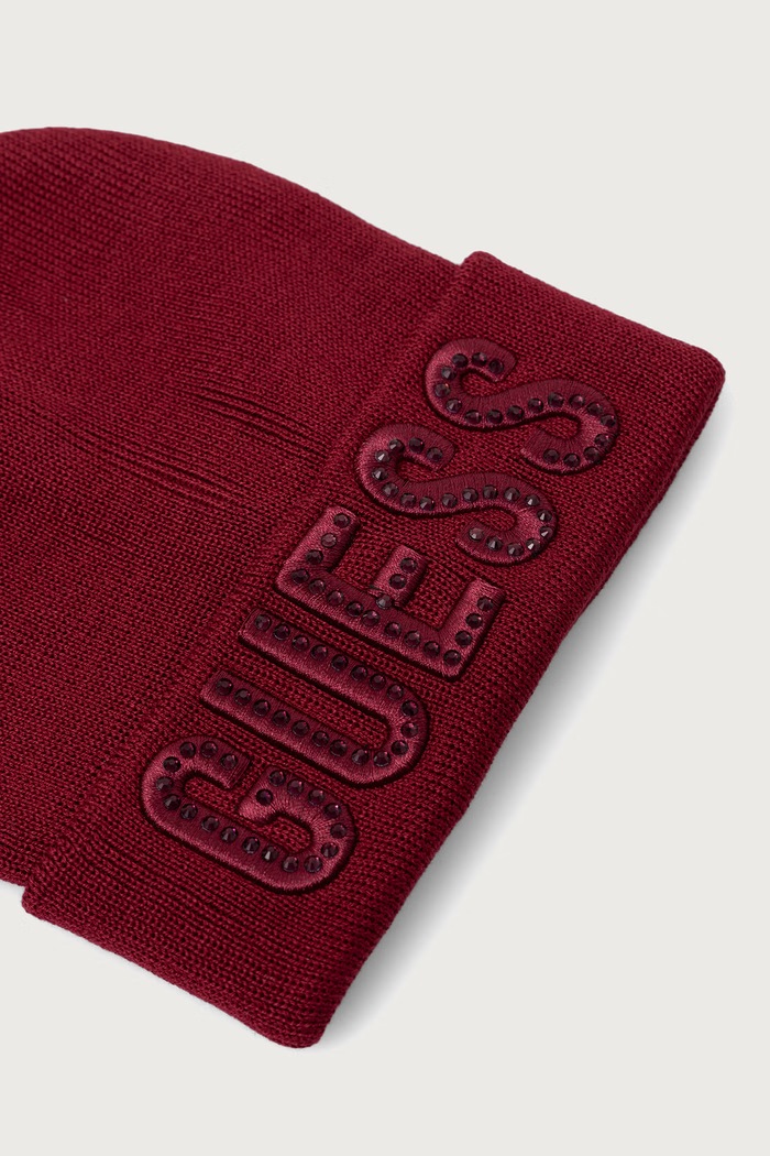 Guess Czapka beanie dziecięca z wiskozą A0BZ01.Z2QQ0.9BY2 bordowy AW26