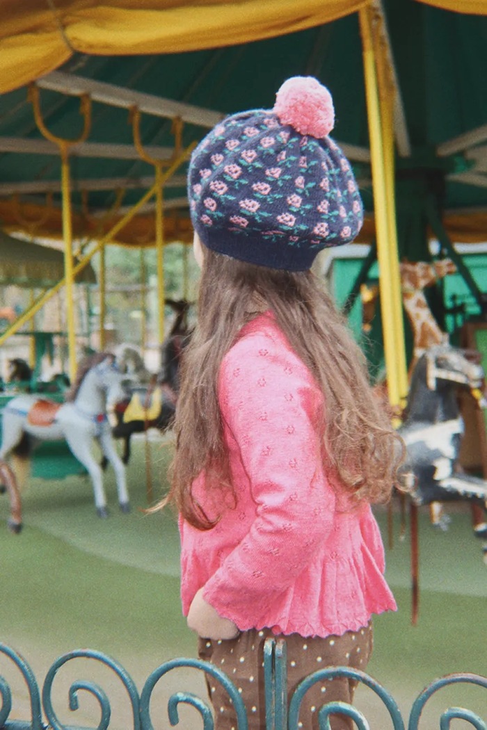 Beret dziecięcy z wełną BELOU BERET Konges Sløjd KS105905.9BY2 granatowy