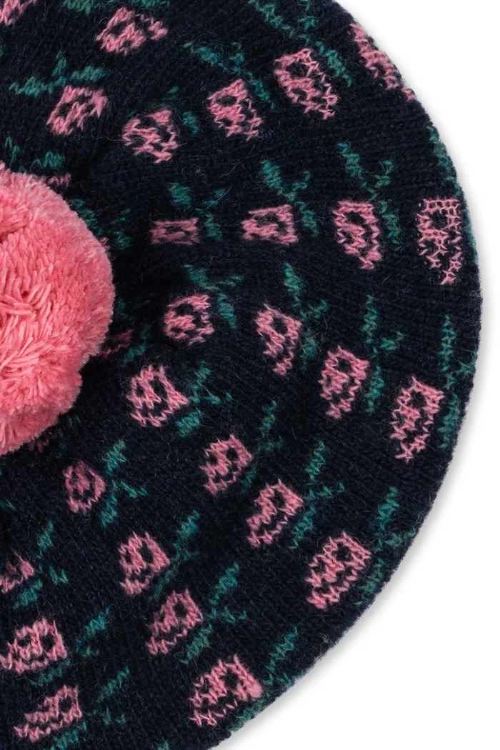 Dziewczynka Konges Sløjd Beret dziecięcy z wełną BELOU BERET KS105905.9BY2 granatowy