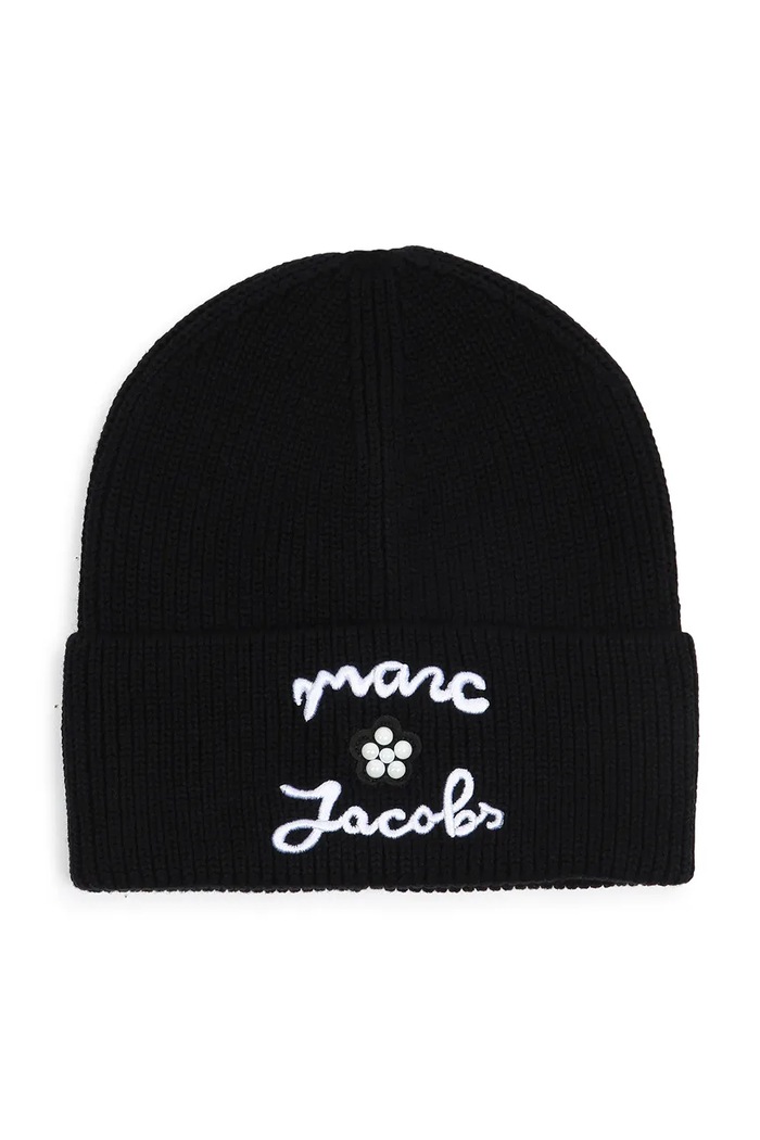 MARC JACOBS Czapka beanie dziecięca bawełniana czarny W61087.50.56