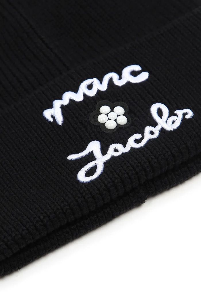 Dziewczynka MARC JACOBS Czapka beanie dziecięca bawełniana W61087.56.58 czarny