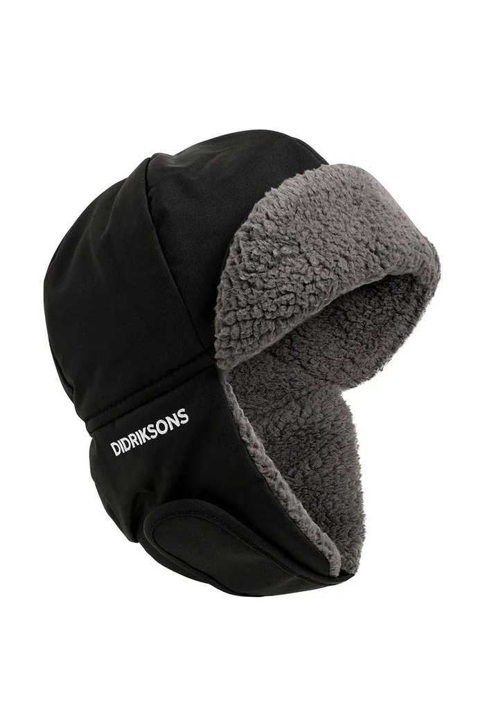 Didriksons Czapka uszatka dziecięca BIGGLES CAP 7 506340 czarny AW26