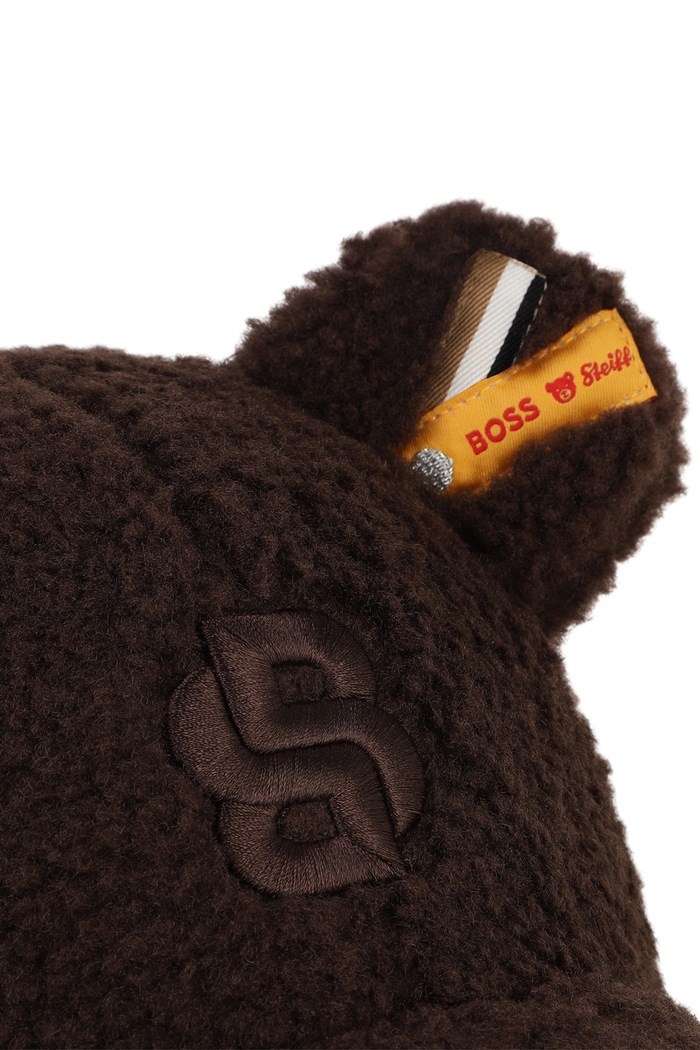 Czapka z daszkiem dziecięca polarowa BOSS X STEIF BOSS J54182 brązowy