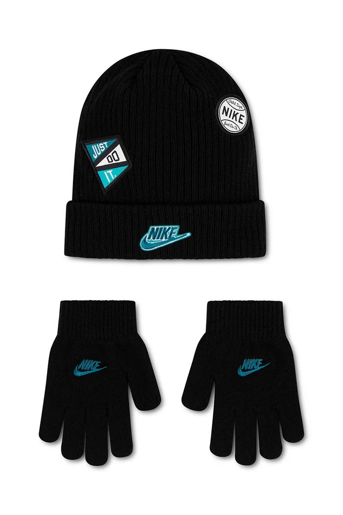 Nike Czapka i rękawiczki dziecięce czarny 8A3181