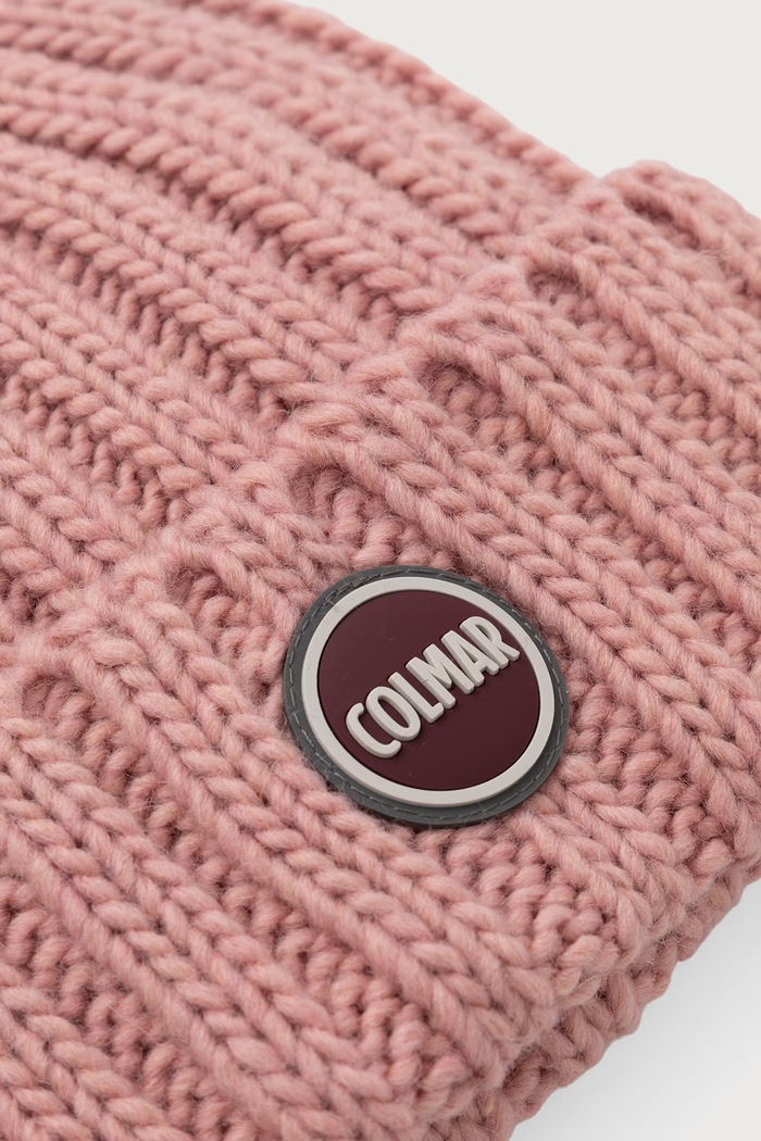 Colmar Czapka z pomponem dziecięca z dodatkiem wełny 53000069N różowy AW26