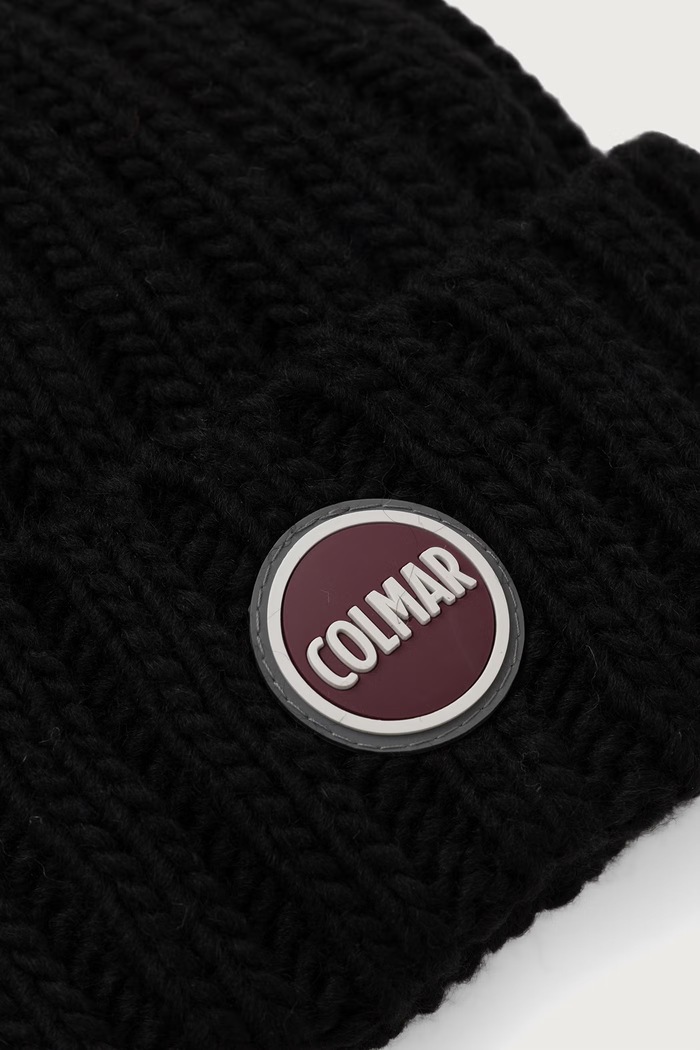 Colmar Czapka z pomponem dziecięca z dodatkiem wełny 53000069N czarny AW26