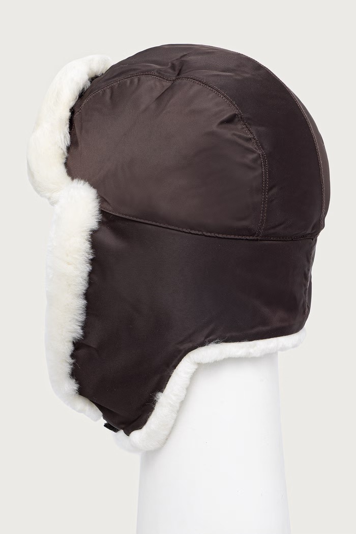 Czapka uszatka dziecięca skórzana Aviator Hat Emu Australia brązowy K7024.EMU.Kids.Aviator