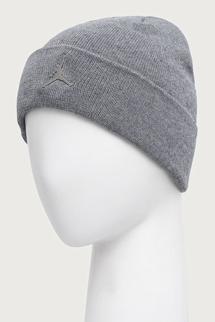 Chłopiec Jordan Czapka beanie dziecięca z bawełną 9A0063 szary