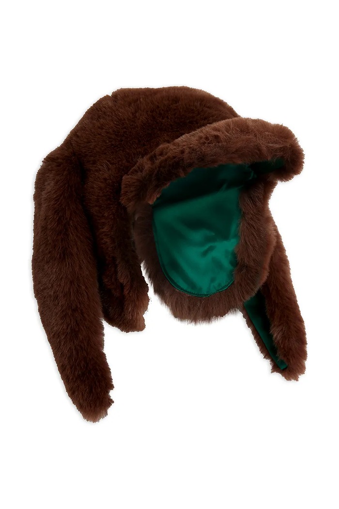 Mini Rodini Czapka uszatka dziecięca Rabbits 26765110 brązowy AW26