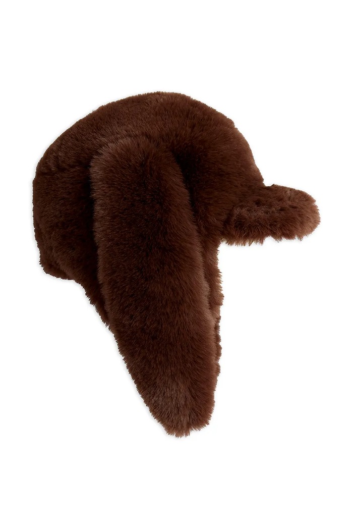 Chłopiec Mini Rodini Czapka uszatka dziecięca Rabbits 26765110 brązowy