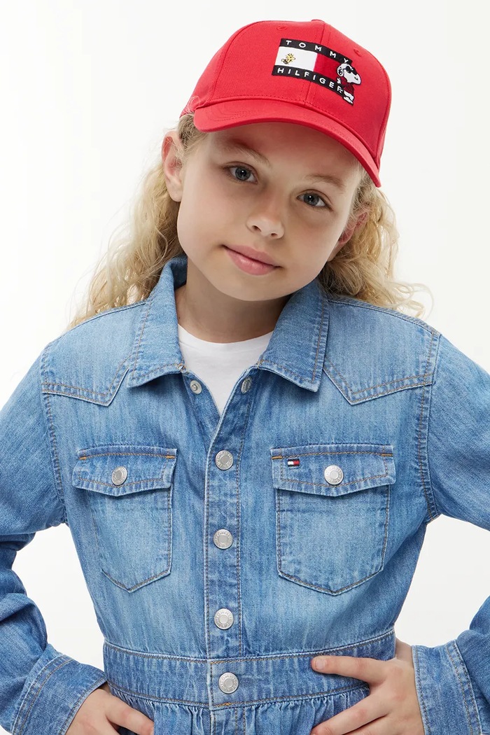 Bejzbalová čiapka detská bavlnená x Peanuts Tommy Hilfiger červená KA0KA00117.9BY2