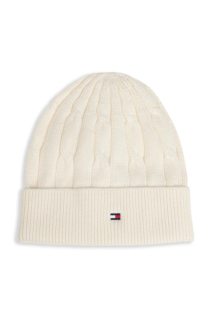 Tommy Hilfiger czapka beanie dziecięca bawełniana KA0KA00101.9BY2 beżowy AW26