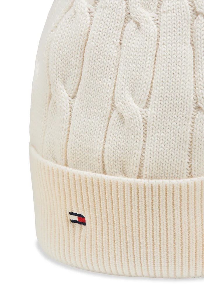 Tommy Hilfiger czapka beanie dziecięca bawełniana beżowy KA0KA00101.9BY2