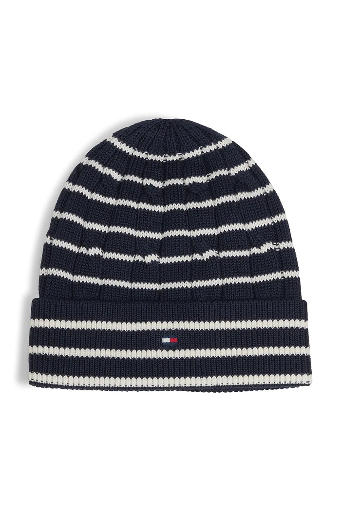 Tommy Hilfiger Pletená čepice dětská bavlněná KA0KA00101.9BY2 námořnická modř AW26
