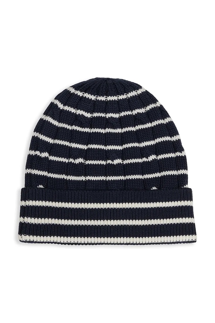 CHLAPEC Tommy Hilfiger Pletená čepice dětská bavlněná KA0KA00101.9BY2 námořnická modř
