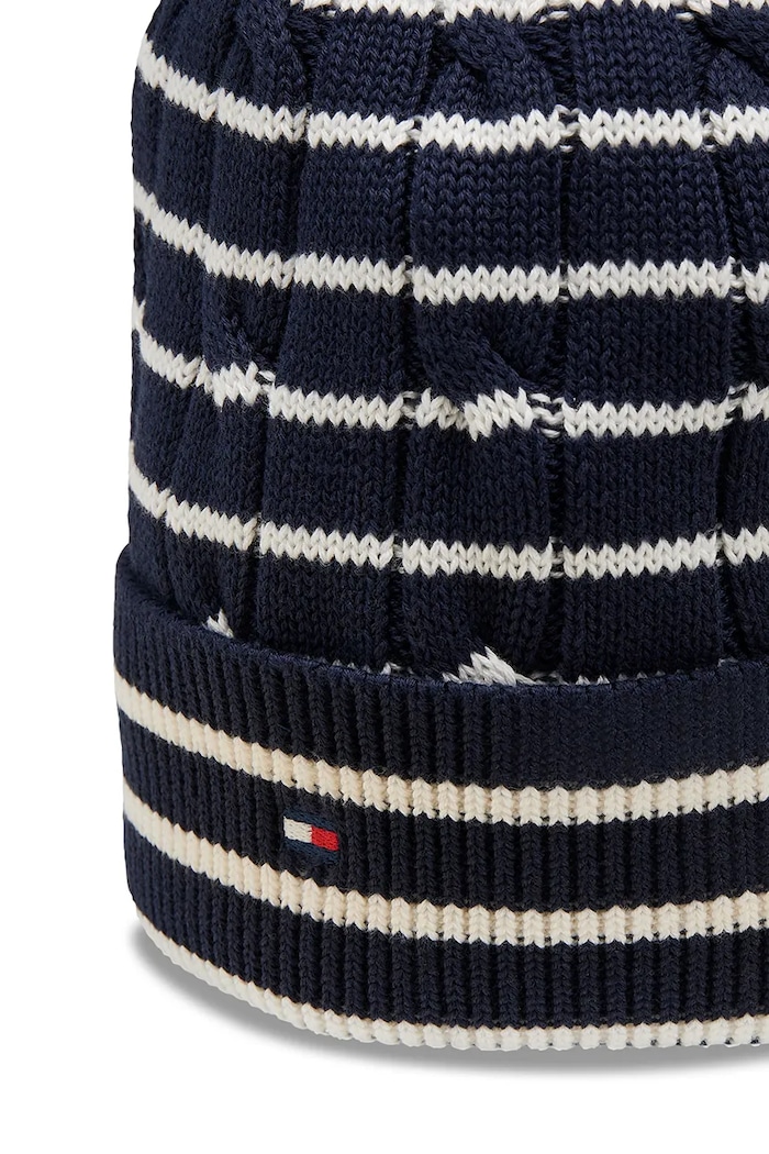 Czapka beanie dziecięca bawełniana Tommy Hilfiger KA0KA00101.9BY2 granatowy