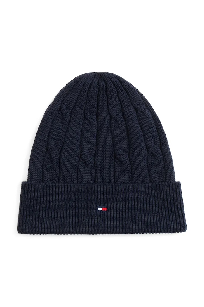 Tommy Hilfiger Шапка beanie за деца от памук KA0KA00101.9BY2 тъмносин AW26