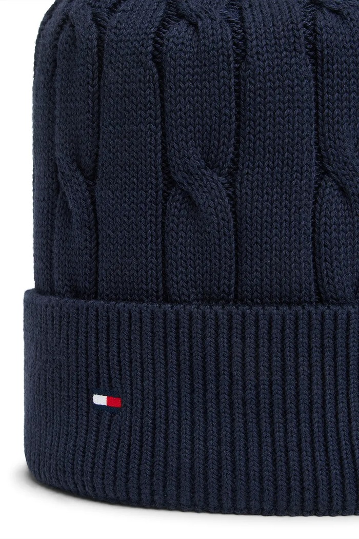 Tommy Hilfiger czapka beanie dziecięca bawełniana granatowy KA0KA00101.9BY2