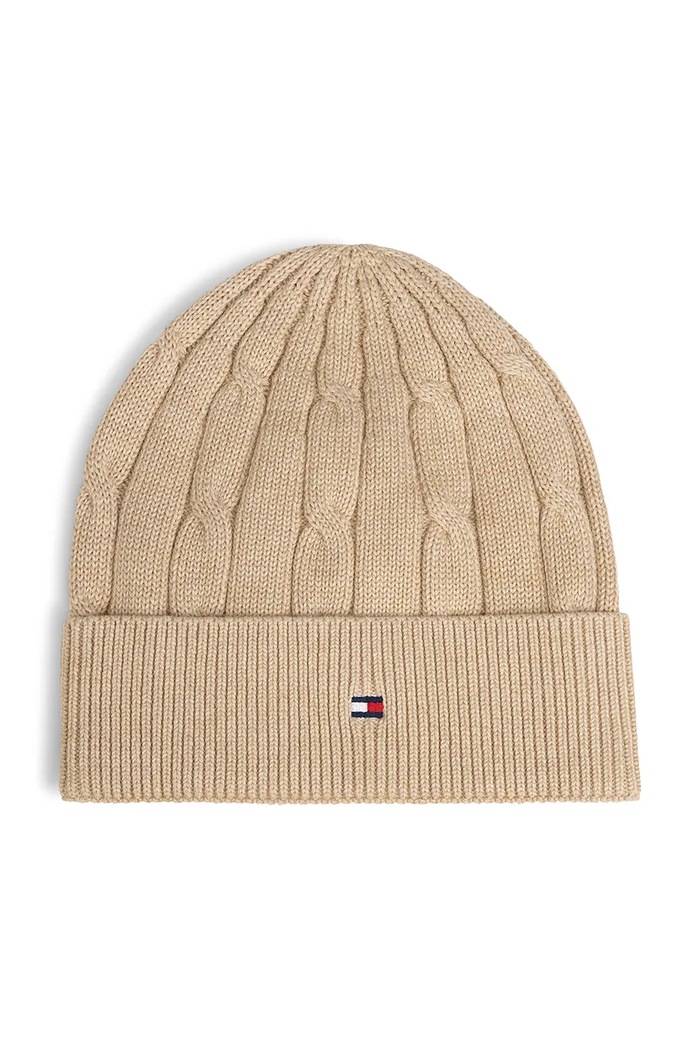 Tommy Hilfiger czapka beanie dziecięca bawełniana KA0KA00101.9BY2 beżowy AW26
