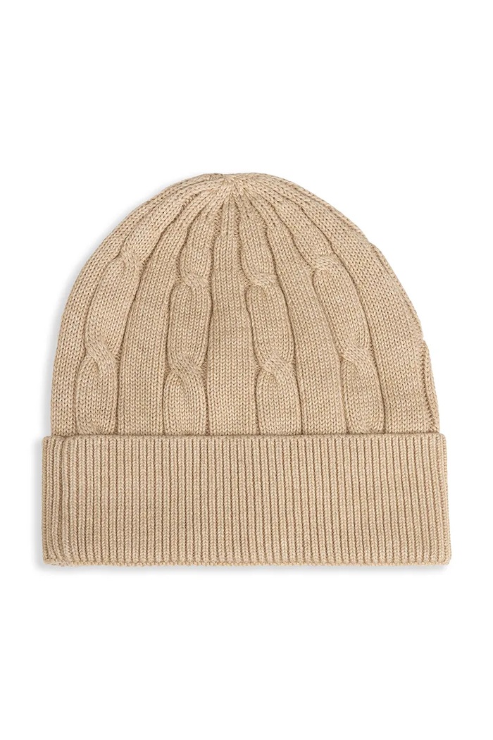 Chłopiec Tommy Hilfiger czapka beanie dziecięca bawełniana KA0KA00101.9BY2 beżowy
