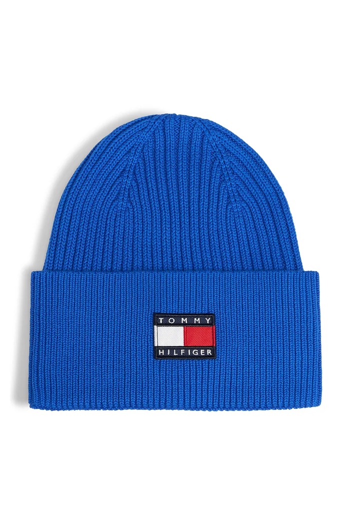 Tommy Hilfiger czapka beanie dziecięca bawełniana KA0KA00119.9BY2 niebieski AW26