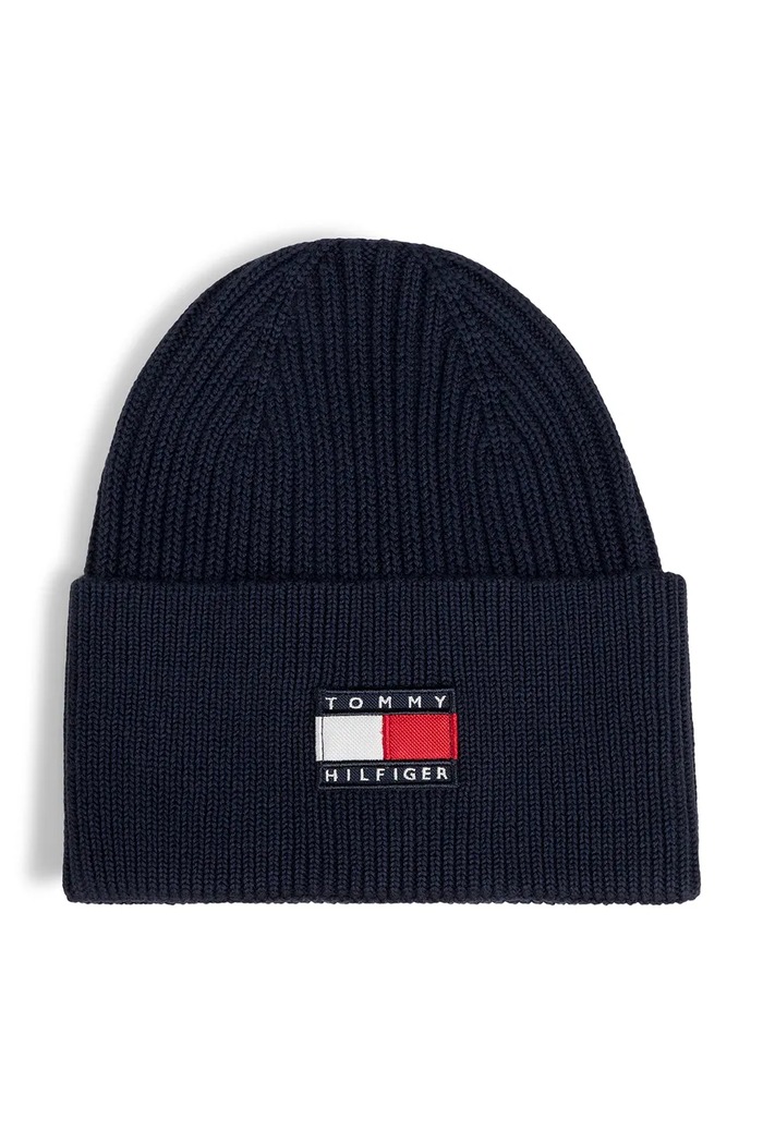 Tommy Hilfiger czapka beanie dziecięca bawełniana KA0KA00119.9BY2 granatowy AW26