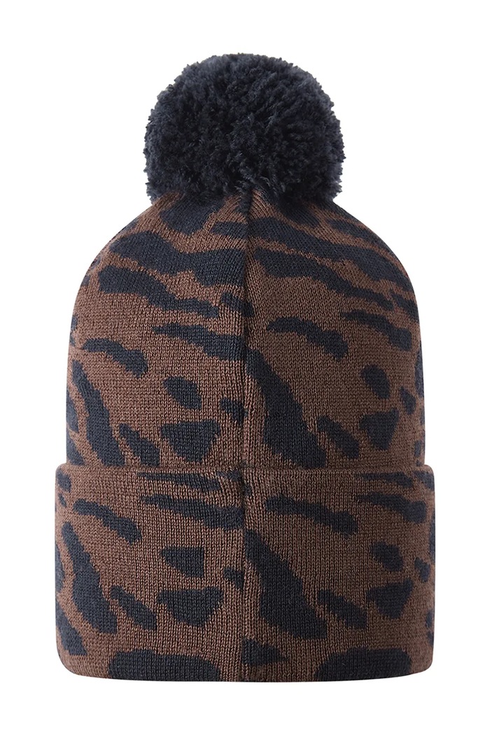 Reima Czapka z pomponem dziecięca z wełny merino Virkku 5300378A.9BY2 brązowy AW26