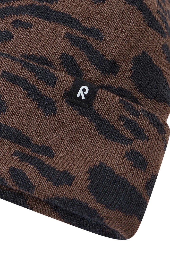 Chłopiec Reima Czapka z pomponem dziecięca z wełny merino Virkku 5300378A.9BY2 brązowy