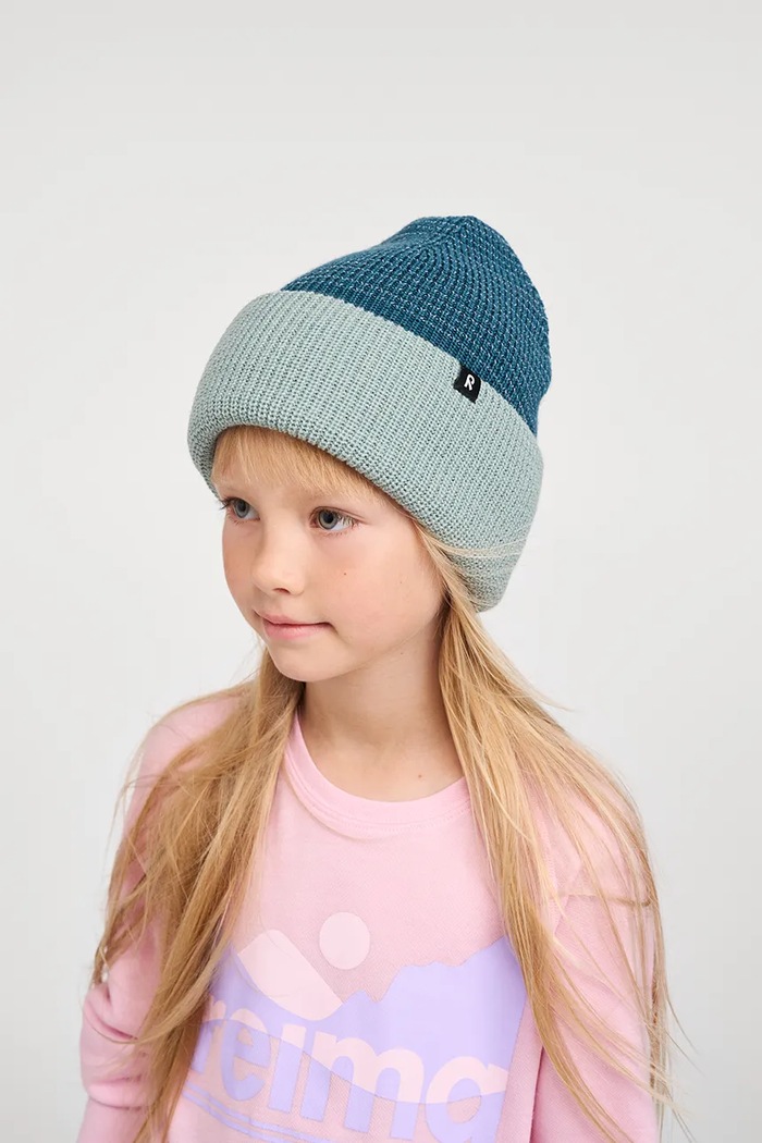 Reima Czapka beanie dziecięca z wełną Vihje turkusowy 5300370A.9BY2