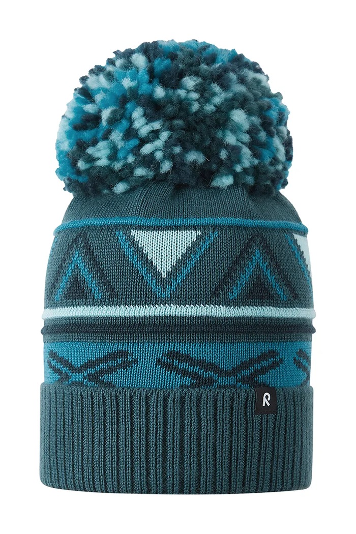 Reima Czapka z pomponem dziecięca Kirjoen turkusowy 5300286B.9BY2