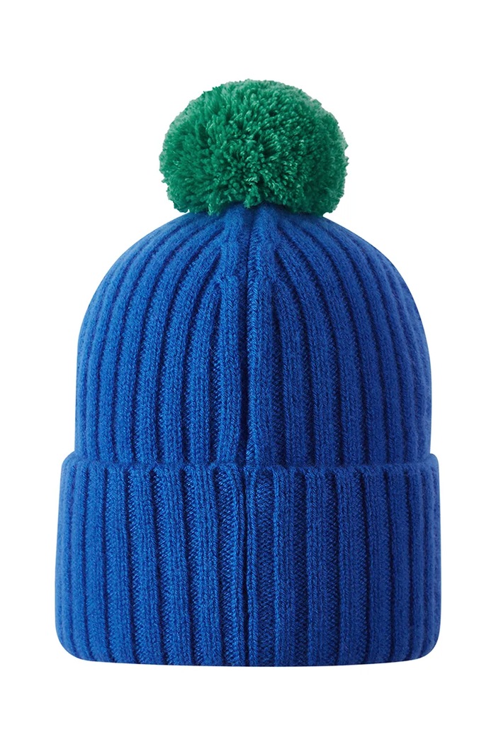 Reima Czapka z pomponem dziecięca z wełną Topsu 5300227B.9BY2 niebieski AW26