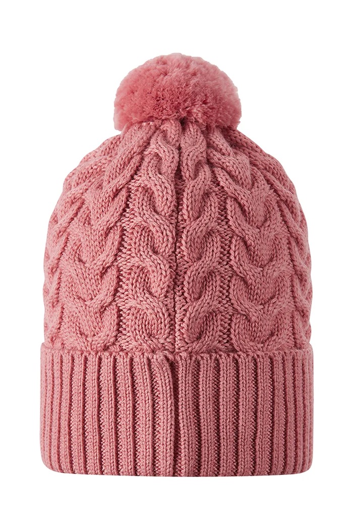 Băieți Reima Căciulă cu pompon pentru copii cu lână merino Routii 5300088C.9BY2 roz