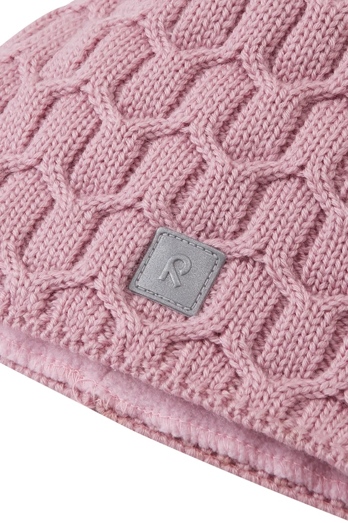 Chłopiec Reima Czapka z pomponem dziecięca z wełny merino Nyksund 5300066B.9BY2 różowy