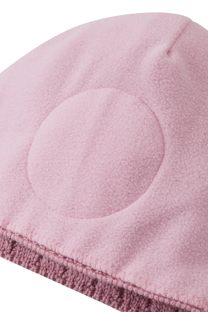 Czapka z pomponem dziecięca z wełny merino Nyksund Reima 5300066B.9BY2 różowy