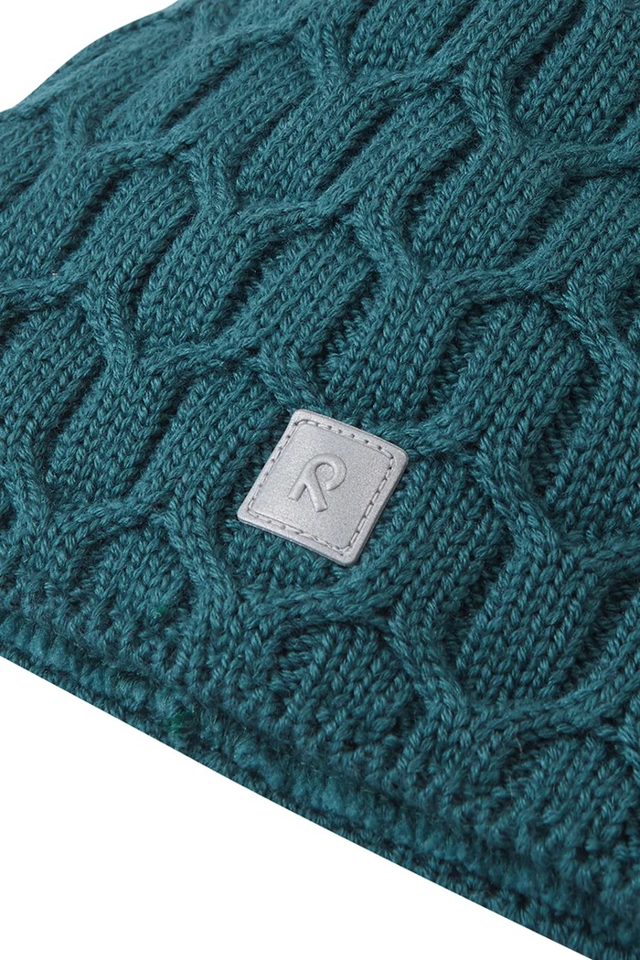 Chłopiec Reima Czapka z pomponem dziecięca z wełny merino Nyksund 5300066B.9BY2 turkusowy