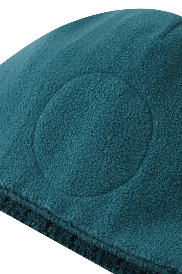Czapka z pomponem dziecięca z wełny merino Nyksund Reima 5300066B.9BY2 turkusowy