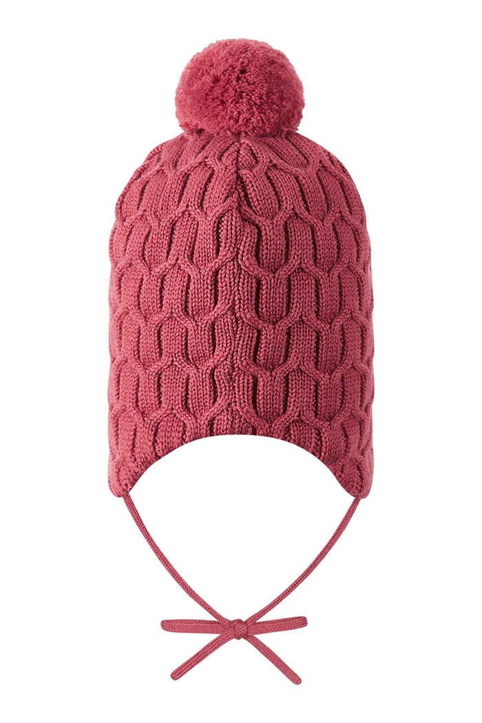 Reima Czapka z pomponem dziecięca Nunavut 5300065B.9BY2 czerwony AW26