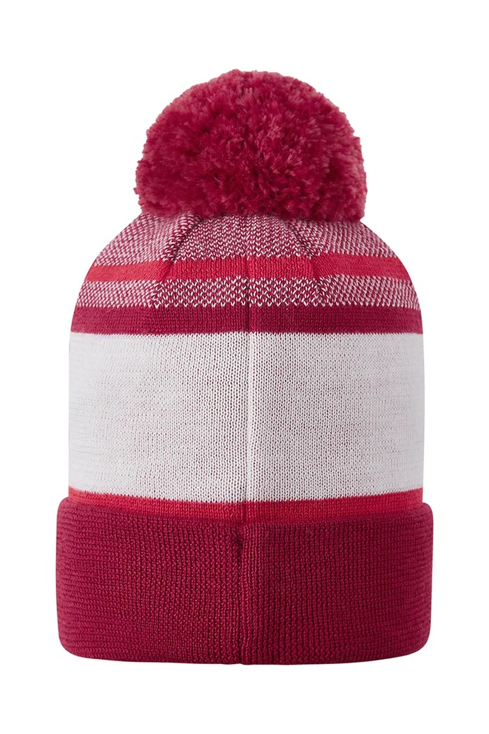 Chłopiec Reima Czapka z pomponem dziecięca z wełną merino Taasko 5300058B.9BY2 czerwony