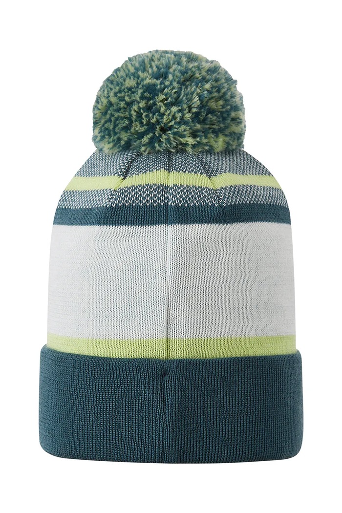 Reima Czapka z pomponem dziecięca z wełną merino Taasko 5300058B.9BY2 turkusowy AW26