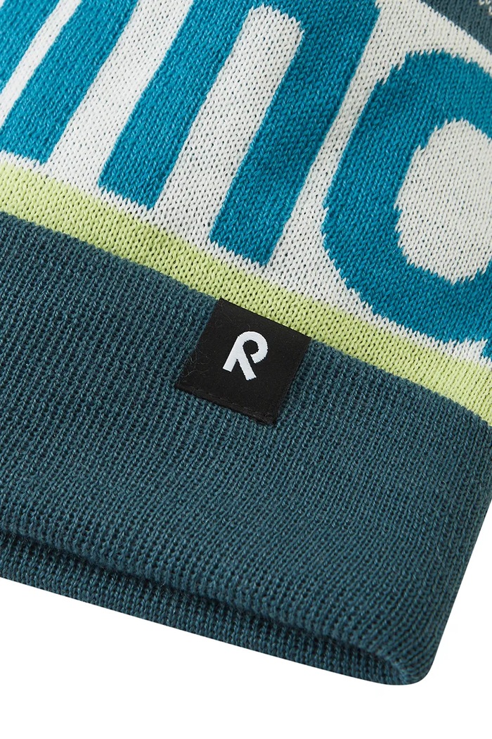 Chłopiec Reima Czapka z pomponem dziecięca z wełną merino Taasko 5300058B.9BY2 turkusowy