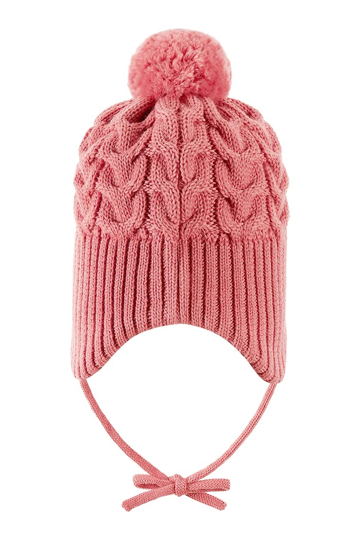 Reima Czapka z pomponem dziecięca Paljakka 5300035C.9BY2 różowy AW26