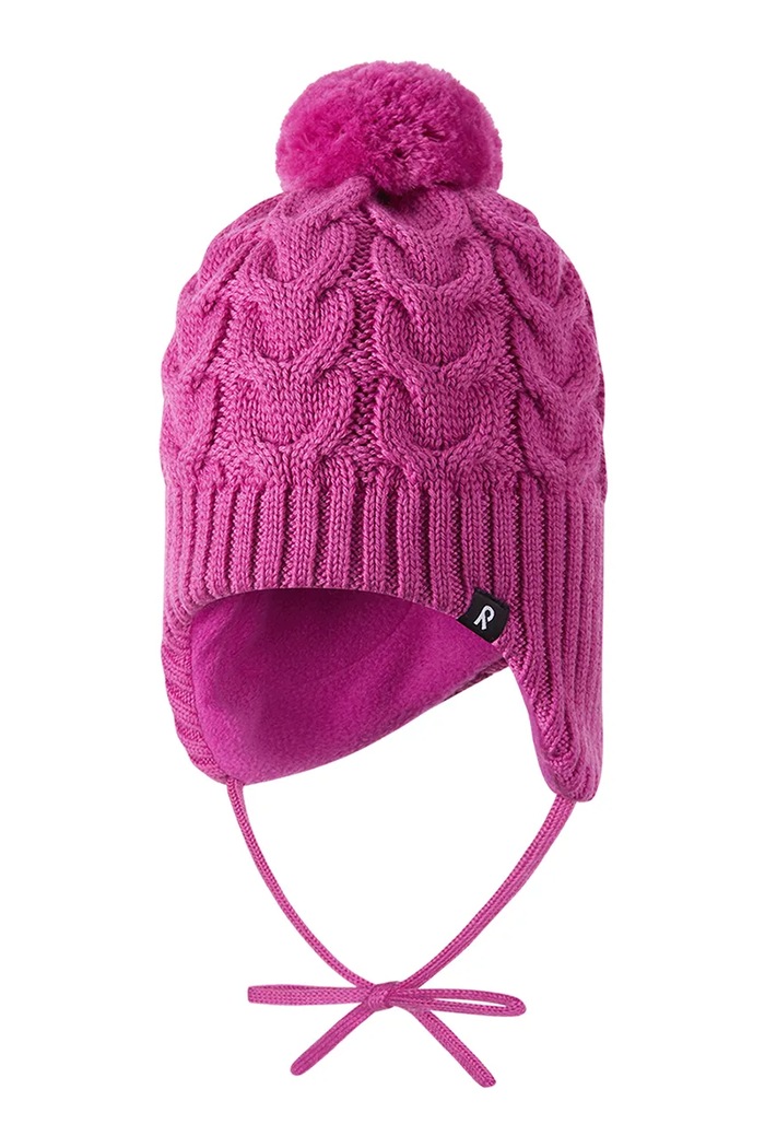 Reima Czapka z pomponem dziecięca Paljakka 5300035C.9BY2 różowy AW26