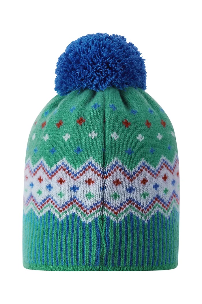 Reima Czapka z pomponem dziecięca Pohjoinen 5300021C.9BY2 zielony AW26